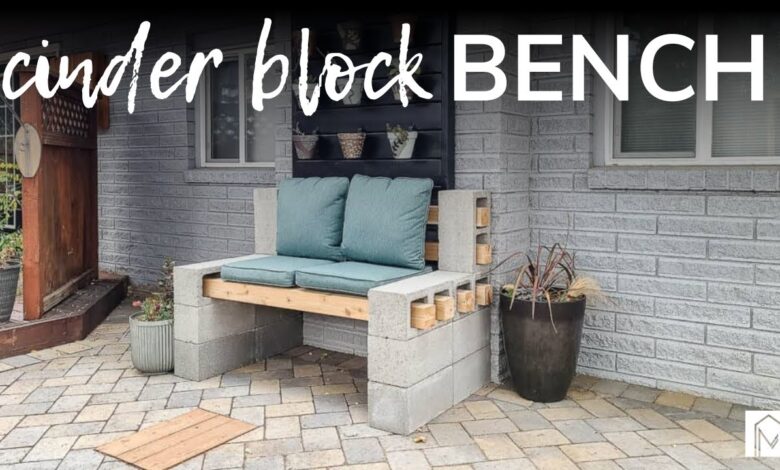 cinder block bench